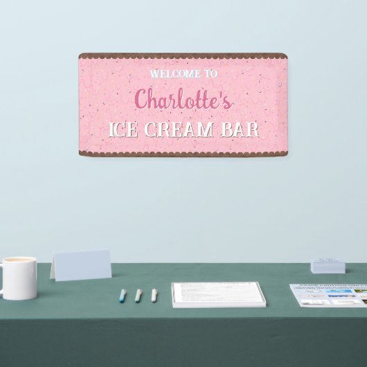 Snoepjes en Roze Ijs Spandoek (Beurs)