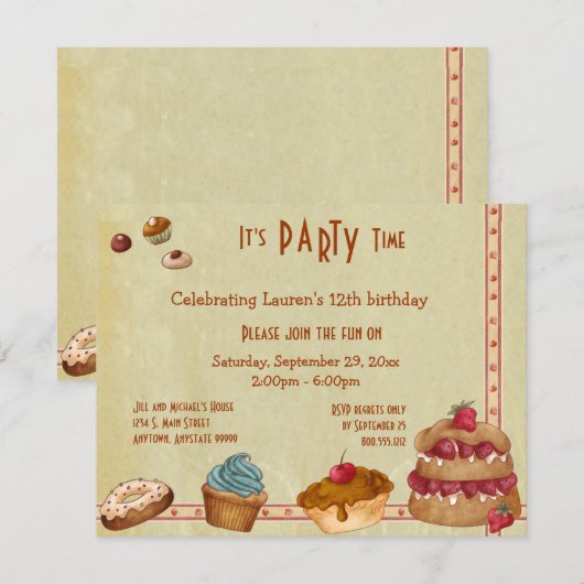 Snoepjes en Sweet-behandelingen Kaart (Voorkant / Achterkant)