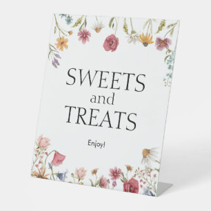 Snoepjes en traktaties Baby shower teken Floral Reclamebord Met Voetstuk