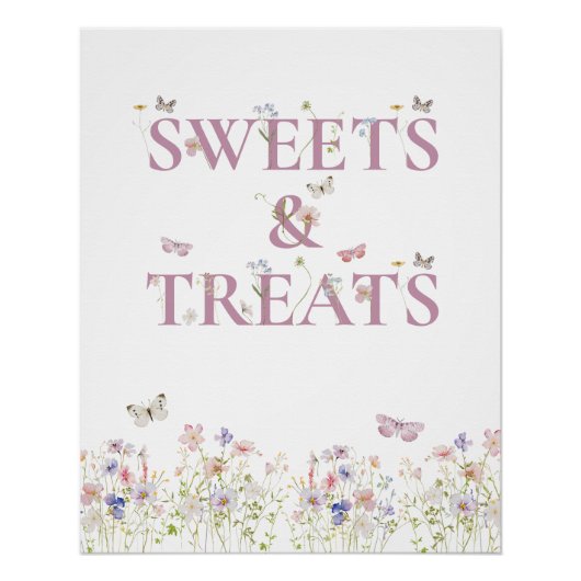 Snoepjes en traktaties Favorieten Vlinder Bloemen Perfect Poster (Voorkant)