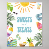Snoepjes en Treats Pool Party Station Sign Poster (Voorkant)