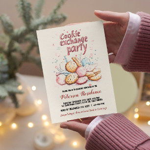 Snoepjes in het moderne kerstkoekjesuitwisselingsf kaart