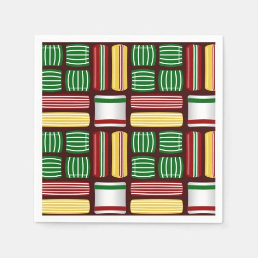 Snoepjes kerstcocktail Napkins Servetten (Voorkant)