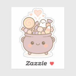 Snoepjes ketel met Schattigee glimlach Sticker