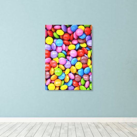 Snoepjes, kleurrijke zoete lekkernijen canvas afdruk (Insitu (Houten vloer))