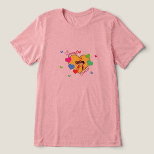 Snoepjes Koppel Cartoon Roze Hart T-Shirt - Ro