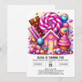 Snoepjes Magische Candyland Digitale Verjaardag Kaart (Voorkant / Achterkant)