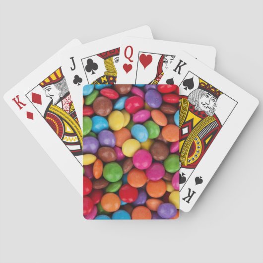 Snoepjes met kleurrijke chocolade pokerkaarten (Achterkant)