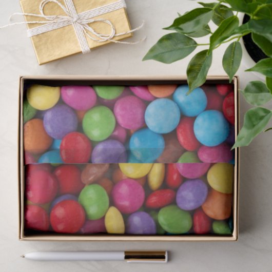 Snoepjes met kleurrijke chocolade tissuepapier (Geschenk)