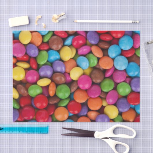 Snoepjes met kleurrijke chocolade tissuepapier (Craft)