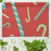 snoepjes op een rode achtergrond theedoek (Gevouwen)