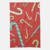 snoepjes op een rode achtergrond theedoek (Verticaal)