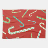 snoepjes op een rode achtergrond theedoek (Horizontaal)