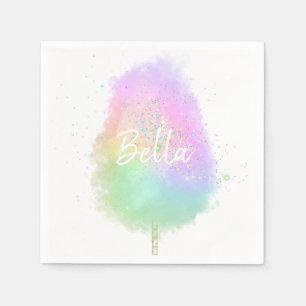 Snoepjes regenboog glitters schattig servet