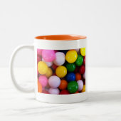 Snoepjes regenboogballen tweekleurige koffiemok (Links)