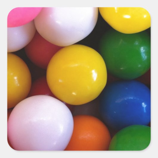Snoepjes regenboogballen vierkante sticker (Voorkant)