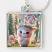 Snoepjes roze vleugels sleutelhanger (Voorkant)