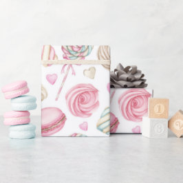 Snoepjes Roze Waterverf Patroon Cadeaupapier