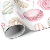 Snoepjes Roze Waterverf Patroon Cadeaupapier (Rol Hoek)