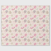 Snoepjes Roze Waterverf Patroon Cadeaupapier (Vlak)