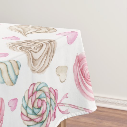 Snoepjes Roze Waterverf Patroon Tafelkleed (Voorbeeld)