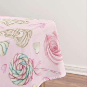 Snoepjes Roze Waterverf Patroon Tafelkleed