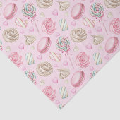 Snoepjes Roze Waterverf Patroon Tissuepapier (Detail)