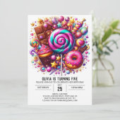 Snoepjes Schattig Candyland Digitale Verjaardag Kaart (Staand voorkant)