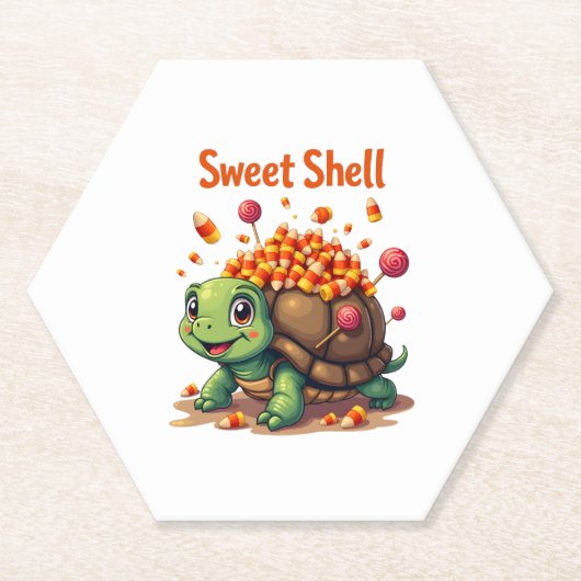 Snoepjes schildpad kartonnen onderzetters (Voorkant)