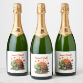 Snoepjes schildpad sparkling wijnetiket (Flessen)