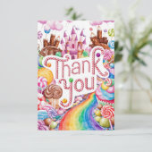 Snoepjes Scoops Candyland bedankkaart (Staand voorkant)