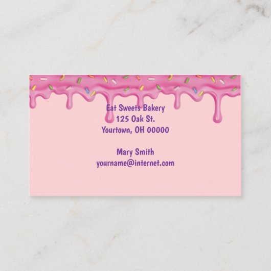 Snoepjes sprinkhaantjes en ijsbakkerij visitekaartje (Achterkant)