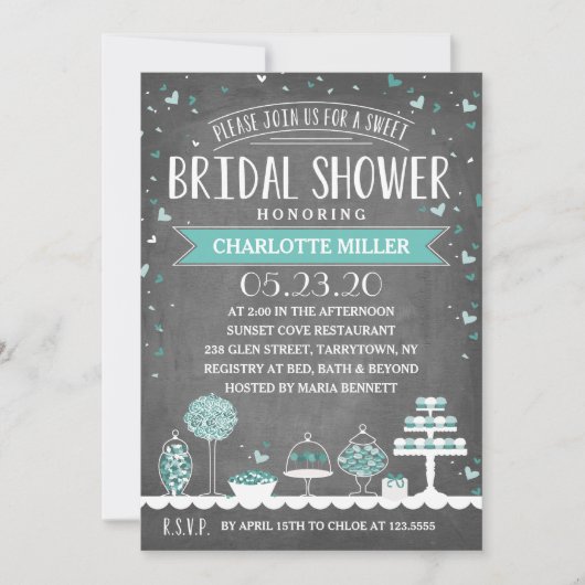 Snoepjes staaf | Vrijgezellenfeest | Blauwgroen Kaart (Voorkant)