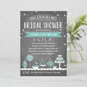 Snoepjes staaf | Vrijgezellenfeest | Blauwgroen Kaart (Staand voorkant)