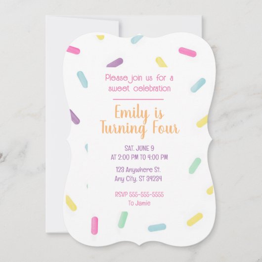 Snoepjes Strooigoed Verjaardagsuitnodiging Kaart (Voorkant)