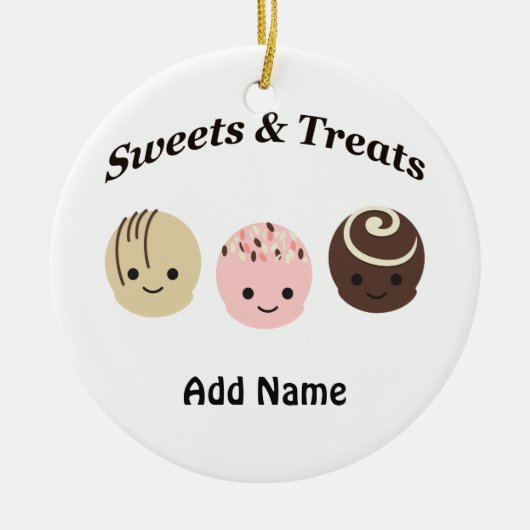 Snoepjes & Traktaties! Chocolade Keramisch Ornament (Voorkant)