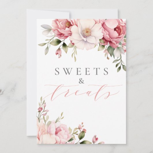 Snoepjes Treats Elegant Roze Bloemen Baby shower T (Voorkant)