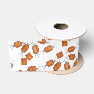 Snoepjes van gezouten karamelkaramel Snoep Satijnen Lint