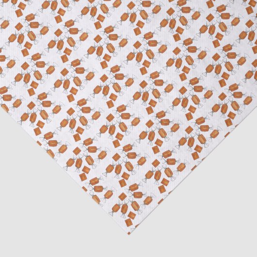 Snoepjes van gezouten karamelkaramel Snoep Tissuepapier (Detail)