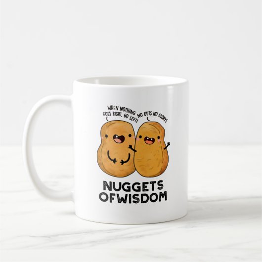 snoepjes van het weeshuis Wisdom Funny Food Pun Koffiemok (Links)