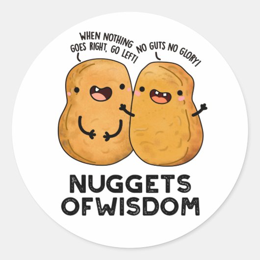 snoepjes van het weeshuis Wisdom Funny Food Pun Ronde Sticker (Voorkant)