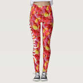 Snoepjes van rood Oranje geel Snoep, gepersonalise Leggings (Voorkant)