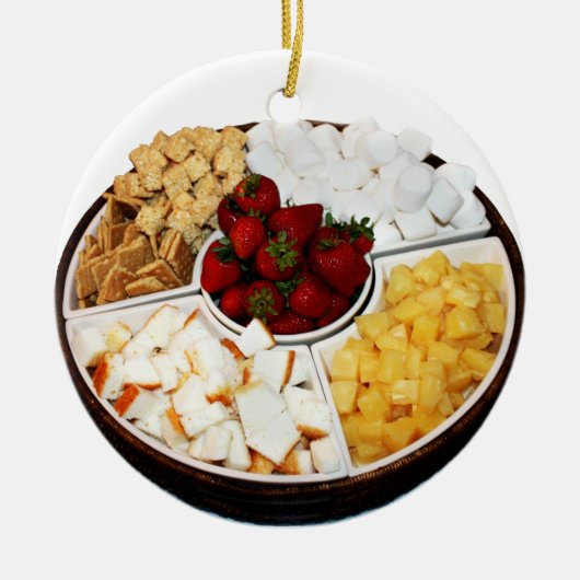 Snoepjes voor chocoladefondue keramisch ornament (Voorkant)