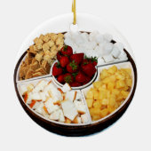 Snoepjes voor chocoladefondue keramisch ornament (Achterkant)