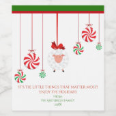 Snoepjes voor kerstmis en schapen wijn etiket (Enkel label)