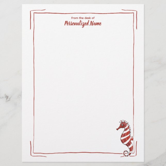 Snoepjes zeepaardje niet gevoerd briefhoofd (Voorkant)