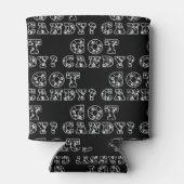 Snoepjes? Zwarte en Witte Schedels Halloween Blikjeskoeler (Achterkant)