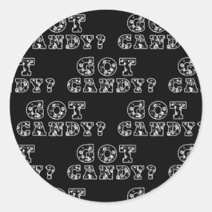 Snoepjes? Zwarte en Witte Schedels Halloween Ronde Sticker