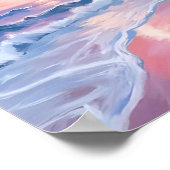 Snoepjesstrand | Roze Oceaangolven Schilderij Poster (Hoek)