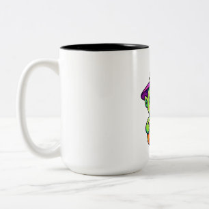 Snoepkabouter met pompoenmand tweekleurige koffiemok